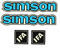 Simson Aufkleber Tank Originalgetreu Blau 4-teilig