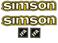 Simson Aufkleber Tank Originalgetreu Gelb 4-teilig