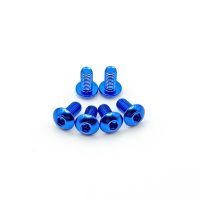 Schraubenset  für Sichtfenster 6tlg. M5 Linsenkopf Blau