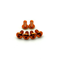 Schraubenset  für Sichtfenster 6tlg. M5 Linsenkopf Orange